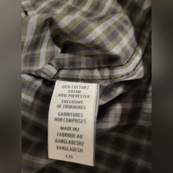 Denver Hayes Green and White Checkered Shirt, Size Large - Picture 5 of 5